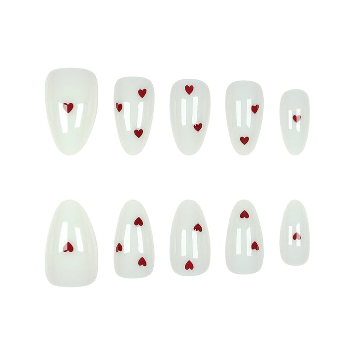 Heart-Embellished Press-On Nails Stornfield
