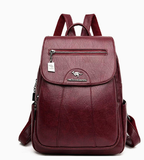 Stylish Multi-Pocket Leather Backpack Stornfield
