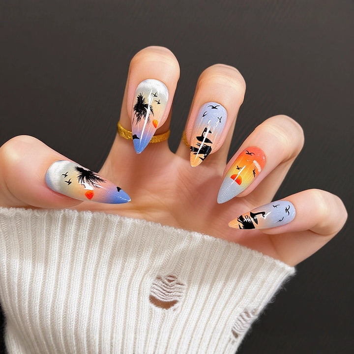 Nail set with elegant glitter design Stornfield