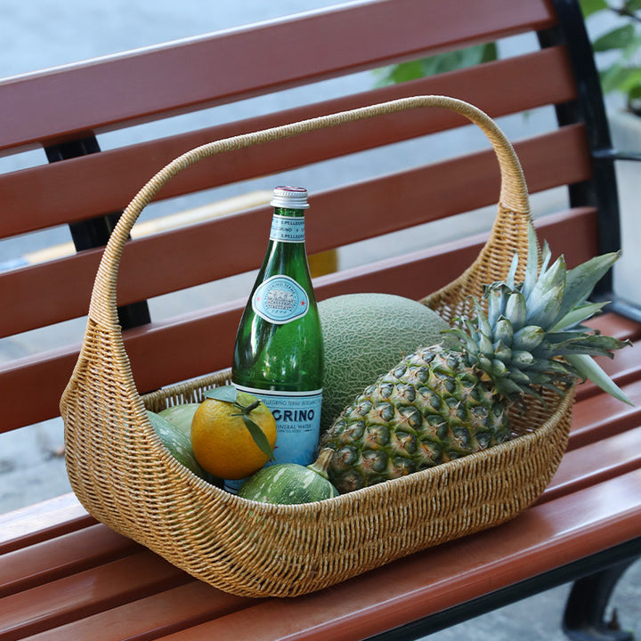 Handcrafted Curved Woven Storage Basket Stornfield