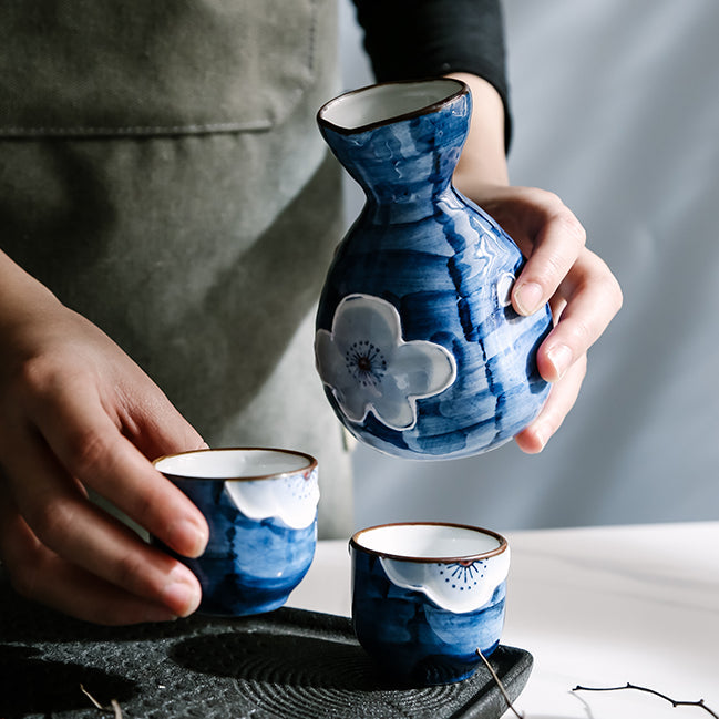 Japanese Sakura Handcrafted Ceramic Sake Sets | Stornfield
