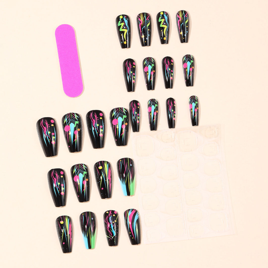 Neon Abstract Artistic Nail Art Extensions Stornfield