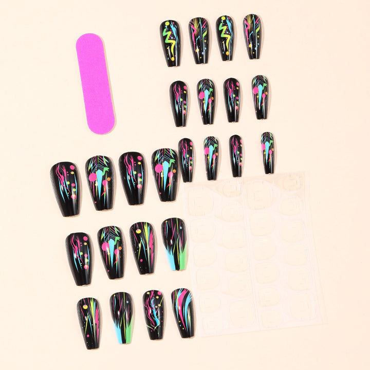 Neon Abstract Artistic Nail Art Extensions Stornfield