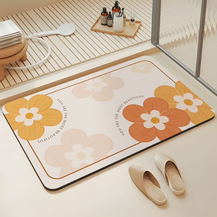 Stylish Floral Printed Bath Mat