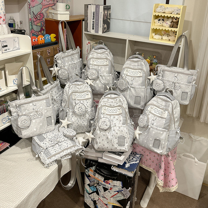 Multi-Pocket Star-Patterned Backpack Stornfield