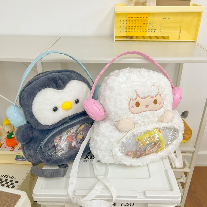 Plush backpack with transparent viewing window Stornfield