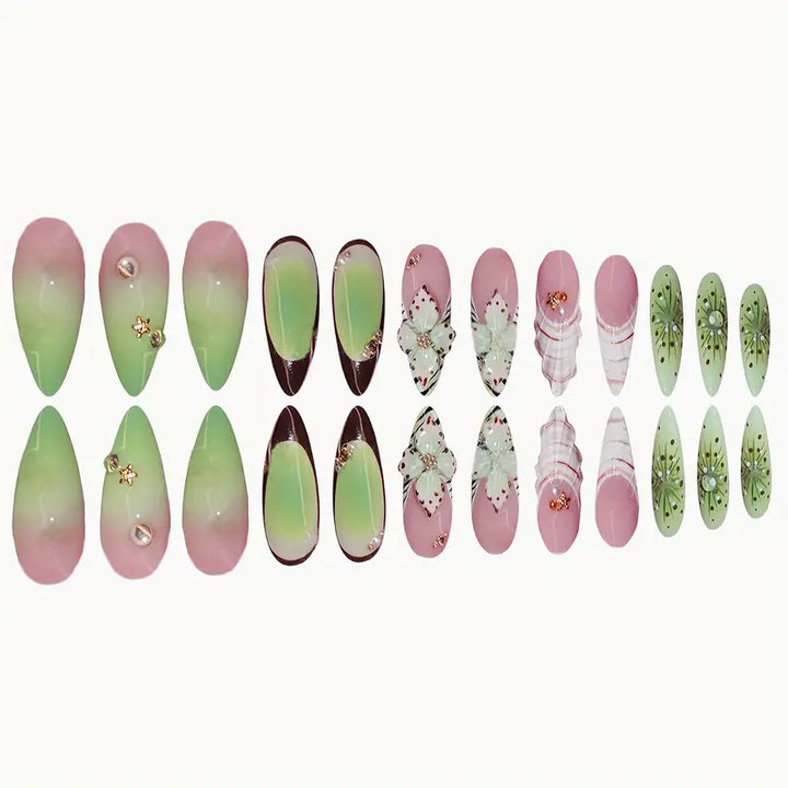Decorative 3D Butterfly Themed Press-On Nail Art Stornfield