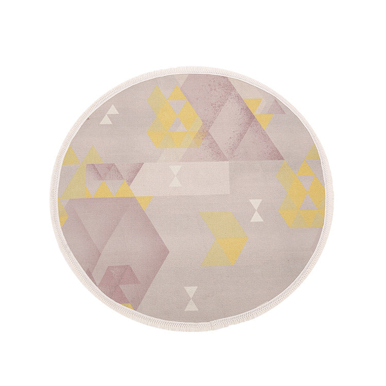 Round Decorative Living Room Carpet with Modern Geometric Pattern Stornfield