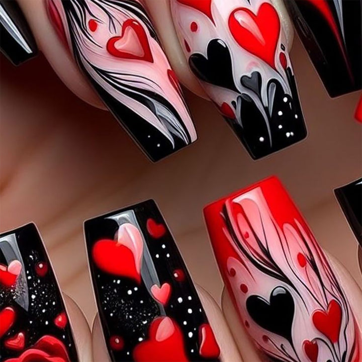 Heart-Design Artistic Press-On Nails Stornfield