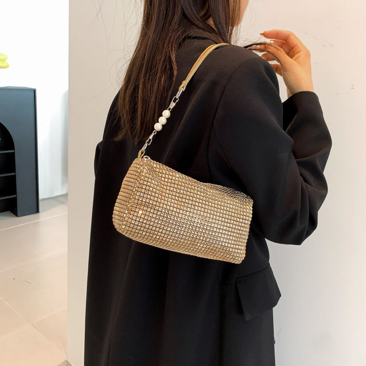 Elegant Crystal-Embellished Evening Clutch