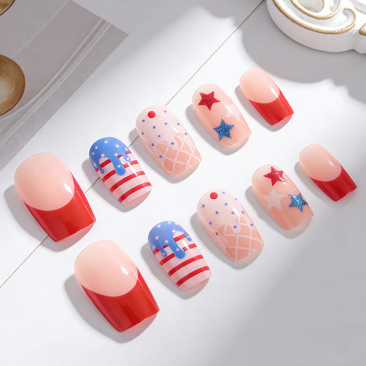 Creative Ice Cream-Themed Press-On Nails Stornfield