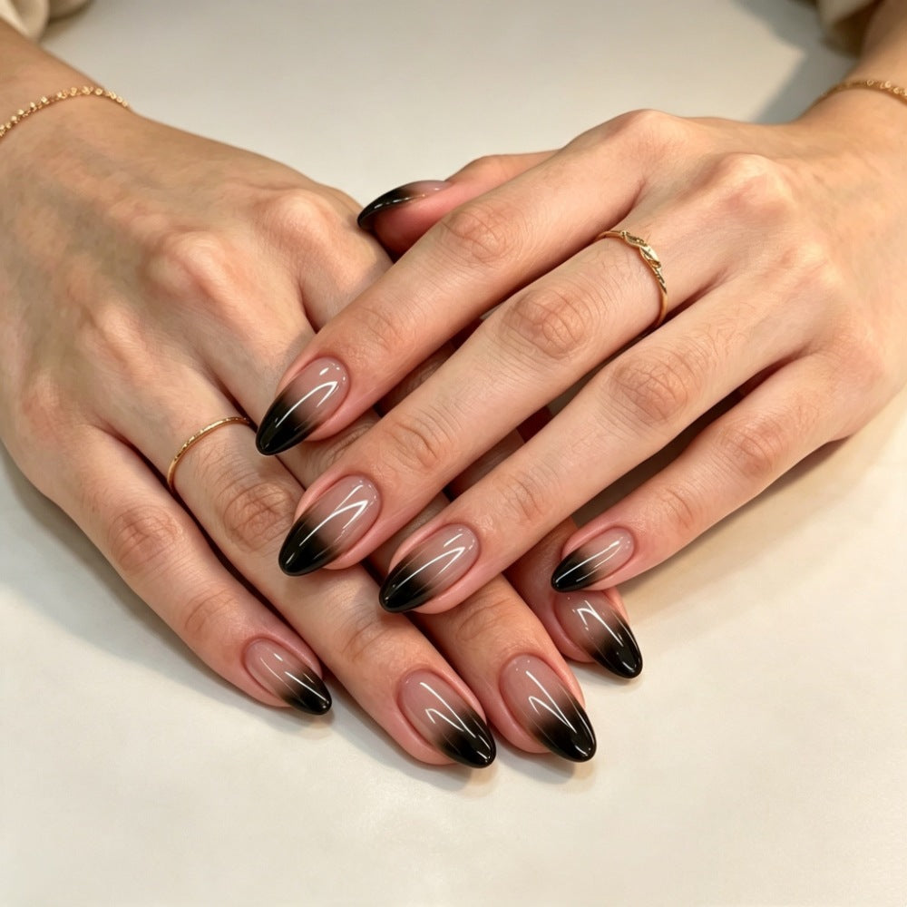 Elegant artificial nails with high-gloss finish and ombre effect Stornfield