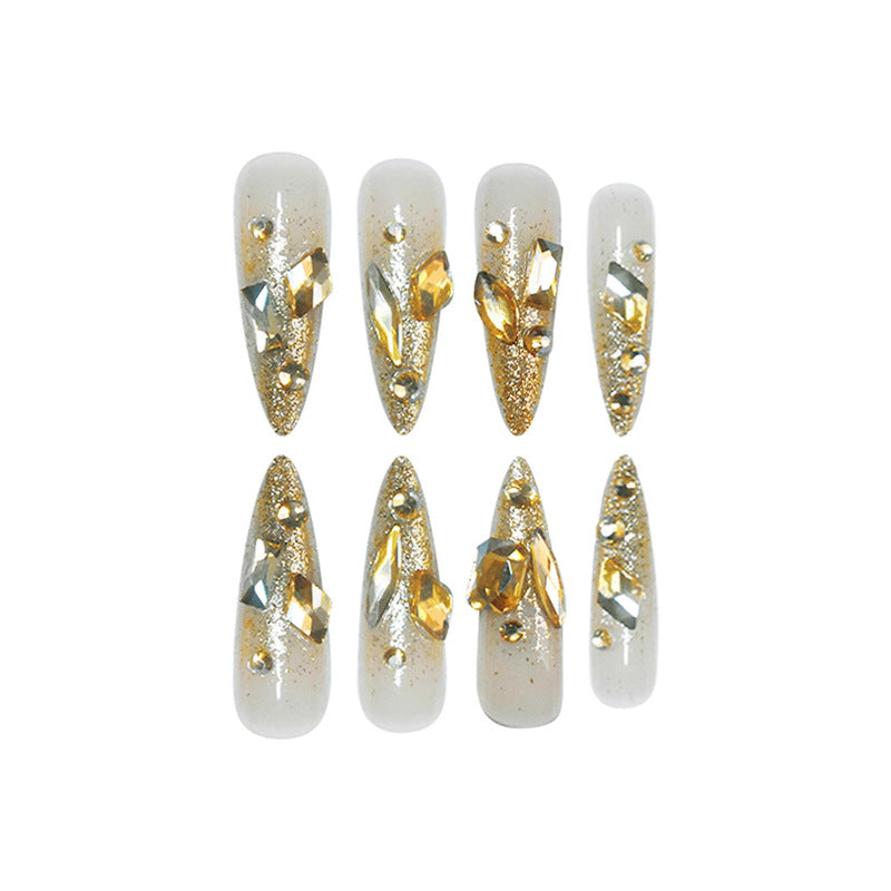 Glamorous Stiletto Press-On Nails with Glitter Accents Stornfield