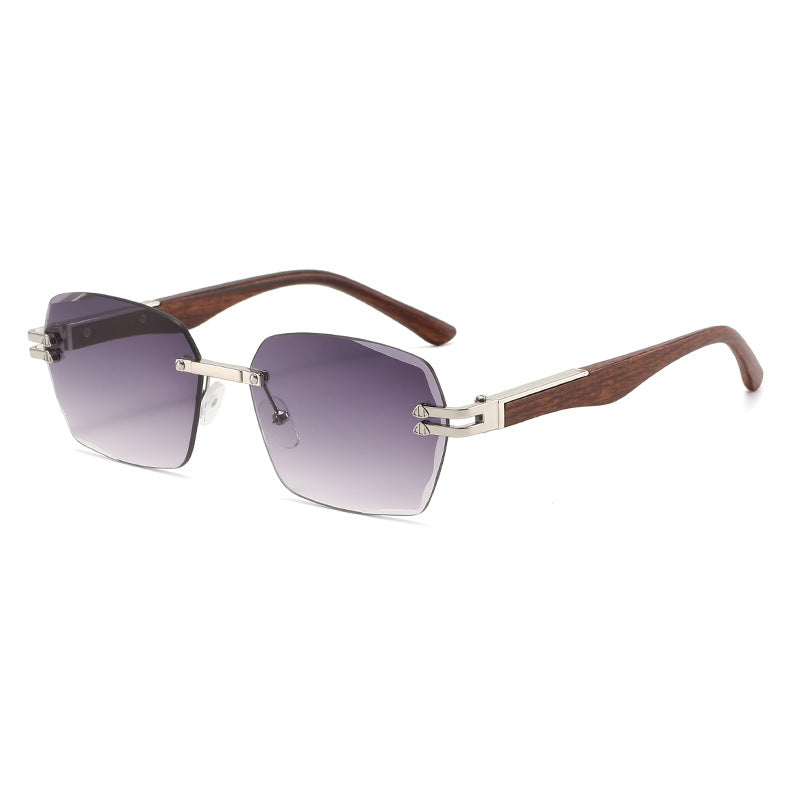 Men's Elegant Square Sunglasses with Wooden Temples Stornfield