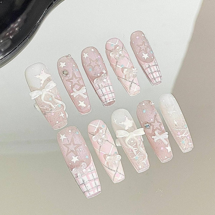 Glossy Natural Finish Press-On Nail Set