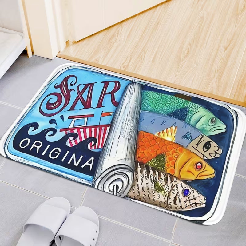 Artistic Fish-Themed Entrance Mat