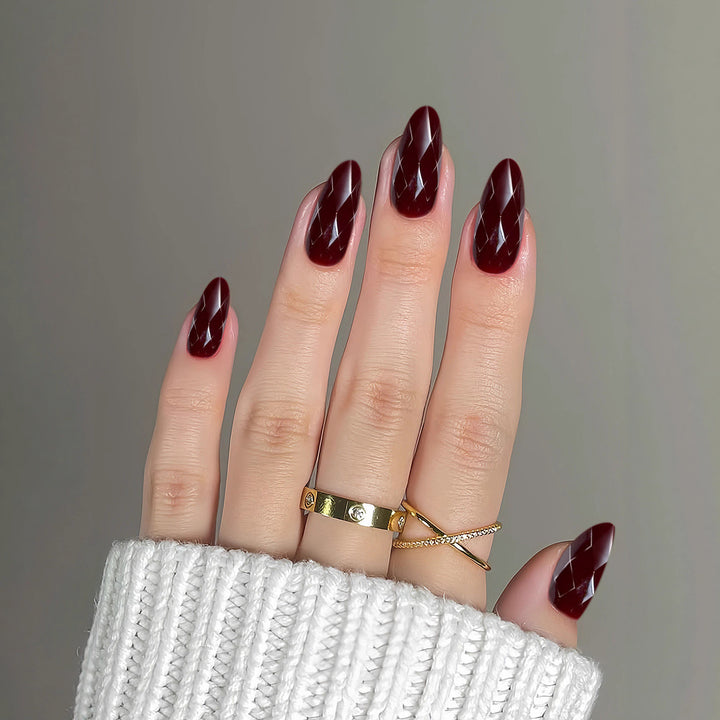 Premium Glossy Diamond-Shaped Press-On Nails Stornfield