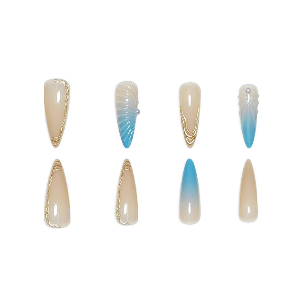 Artistic Shell-Design Nail Extensions Stornfield