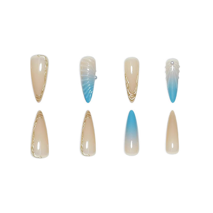 Artistic Shell-Design Nail Extensions Stornfield