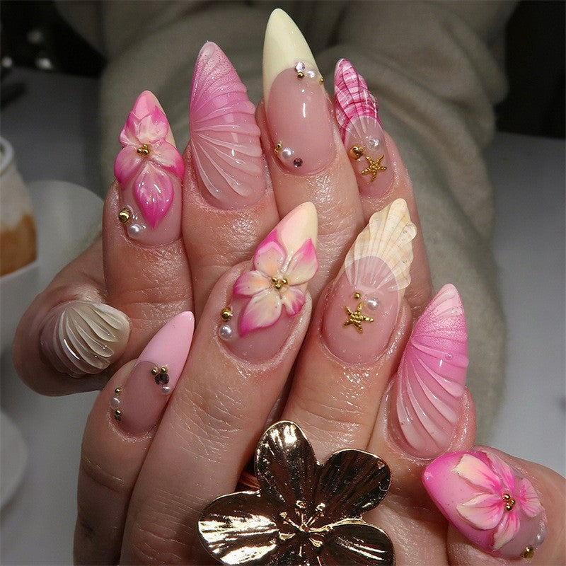 Artistic Floral Press-On Nails Stornfield