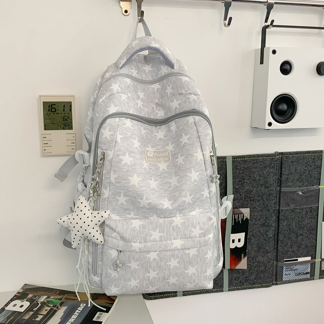 Trendy Star-Print School Backpack Stornfield