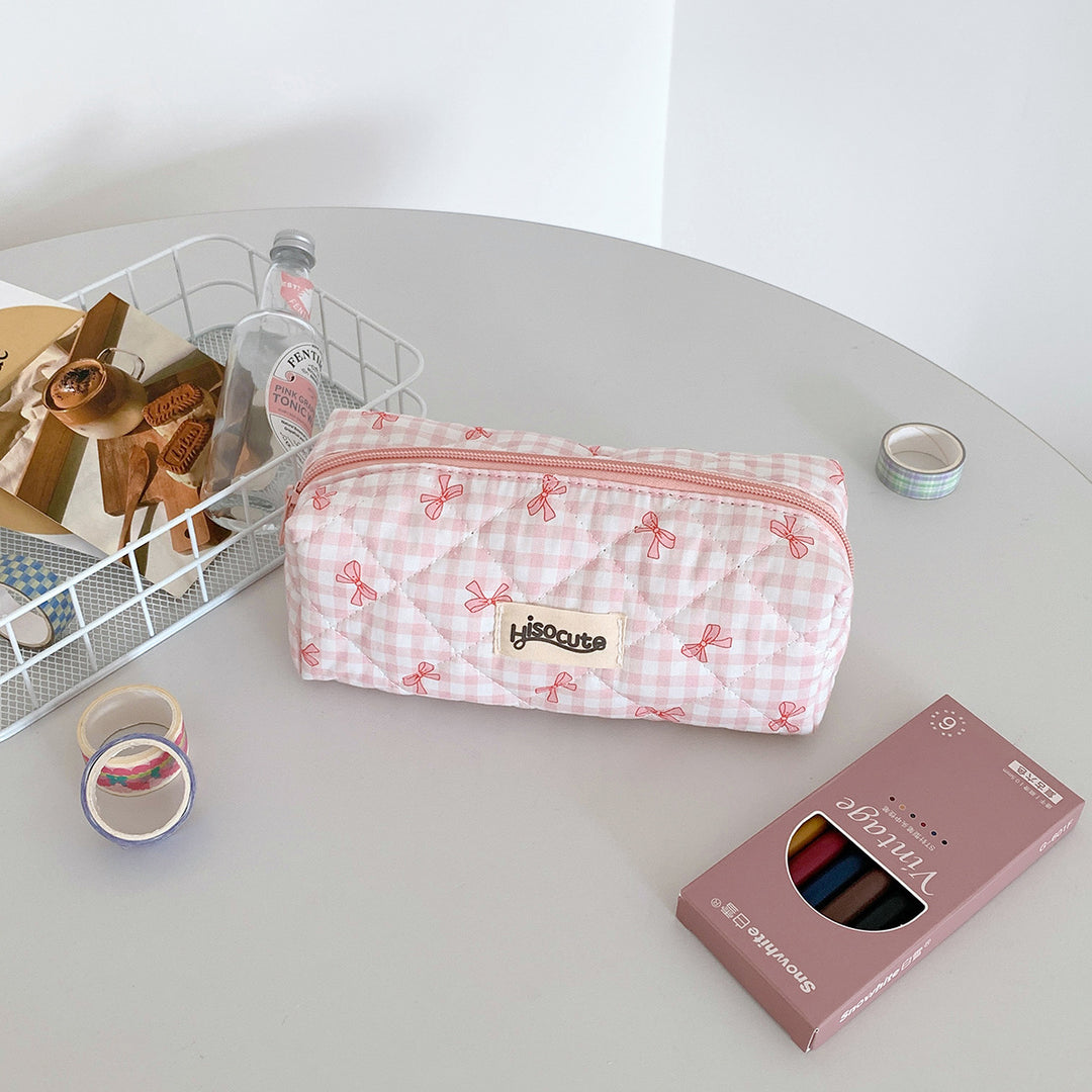 Quilted Cosmetic Pencil Case