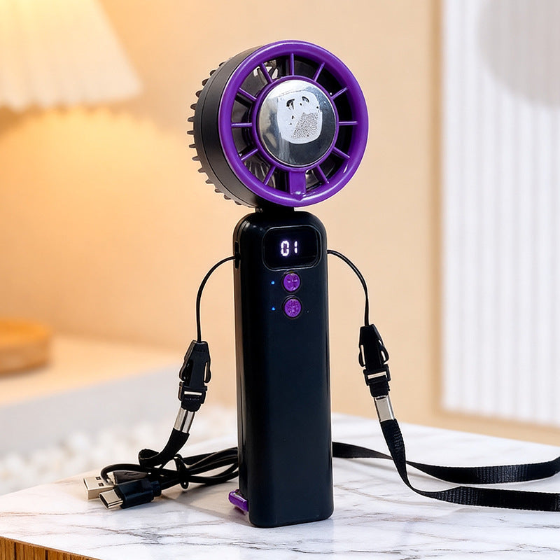 Women's Portable USB Hand Fan with Digital Control Display Stornfield