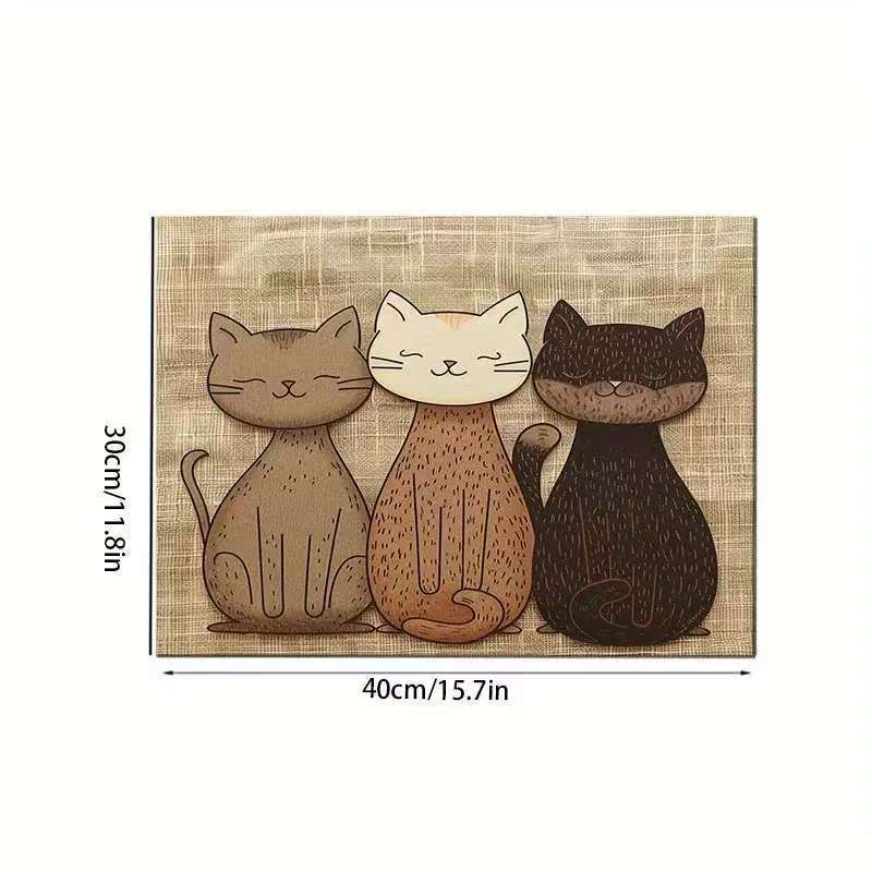 Artistic Cat-Themed Area Mat