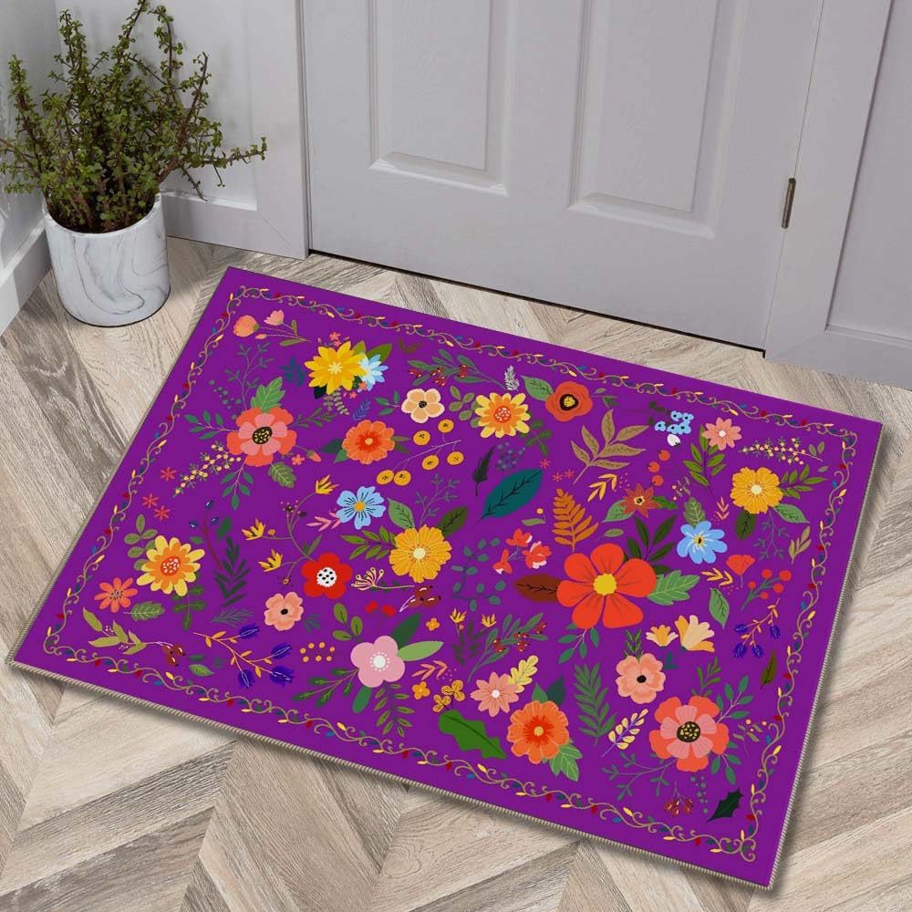 Luxurious Floral Design Bath Mat Stornfield