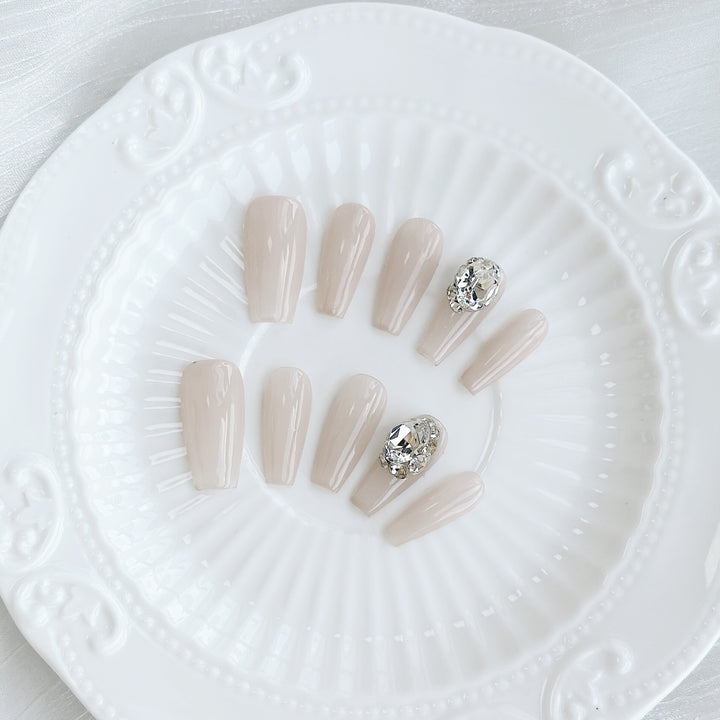 Nail Art Press-On Collection with Gem Accents