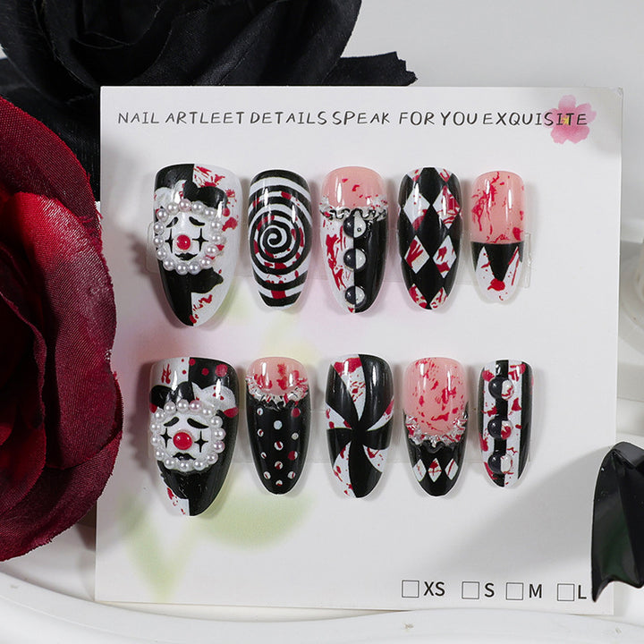 Acrylic nail set with creative spooky design Stornfield