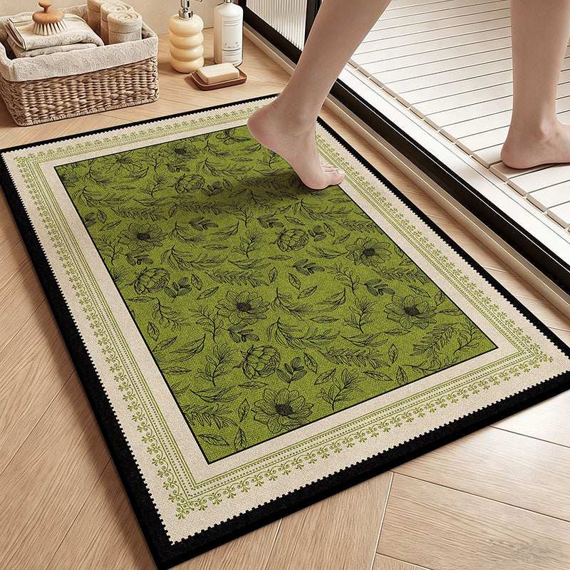 Vintage Botanical Floral Bath Mat