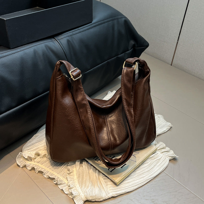 Versatile Structured Leather Shoulder Bag