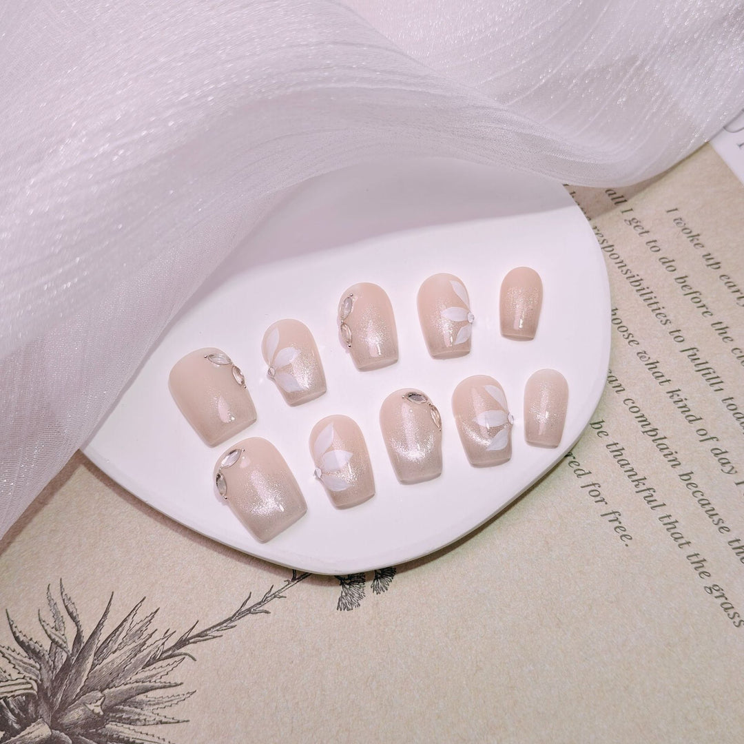 Elegant French Tip Press-On Nails Stornfield