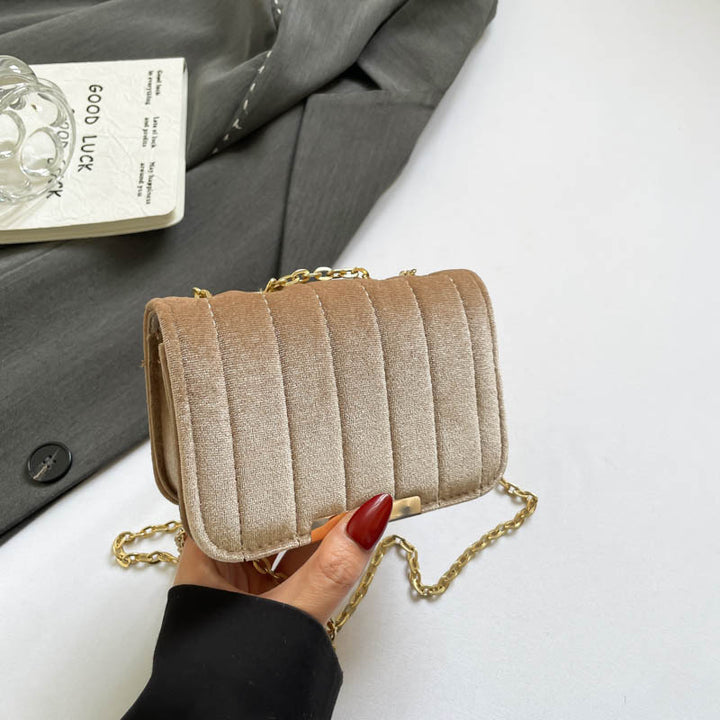 Elegant Quilted Velvet Crossbody Bag Stornfield