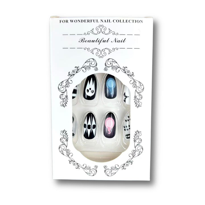 Theatrical Halloween-Themed Press-On Nail Art Set