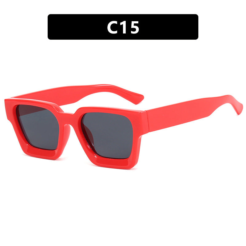 Ladies fashionable square sunglasses with yellow lenses Stornfield