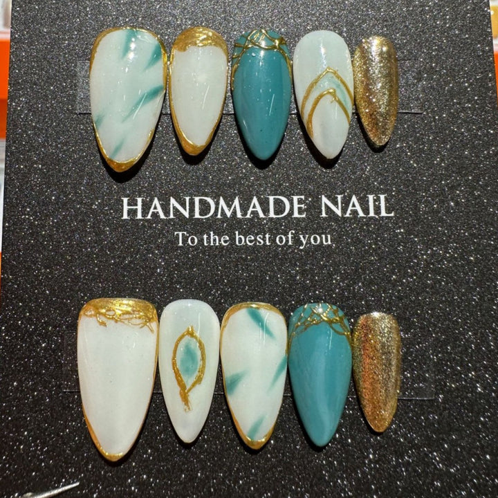 Handmade Decorative Press-On Nail Art Set  1791773546