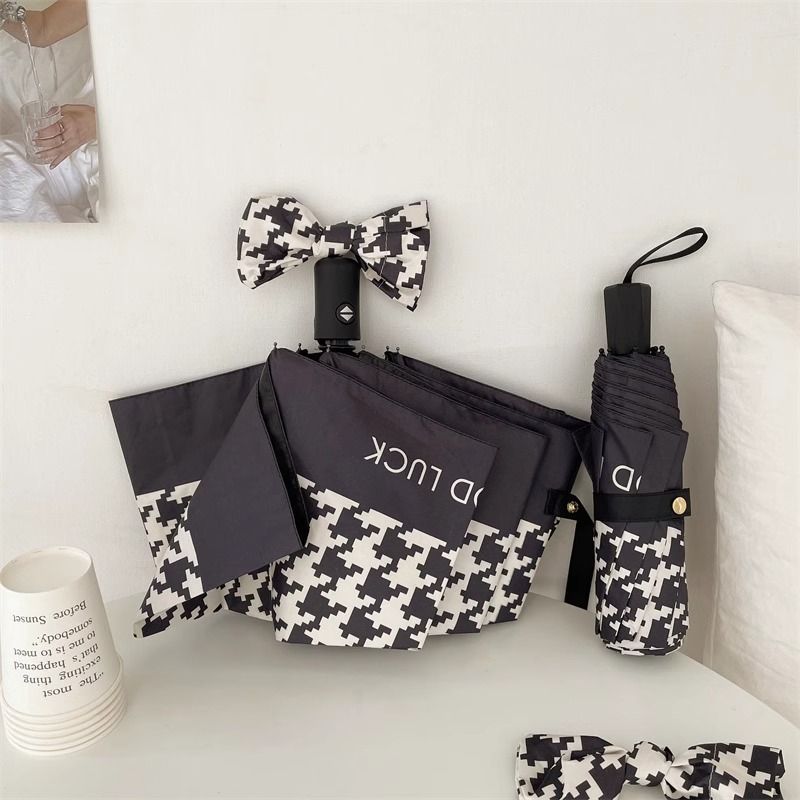 Ladies Folding Umbrella with Elegant Bow Application Stornfield