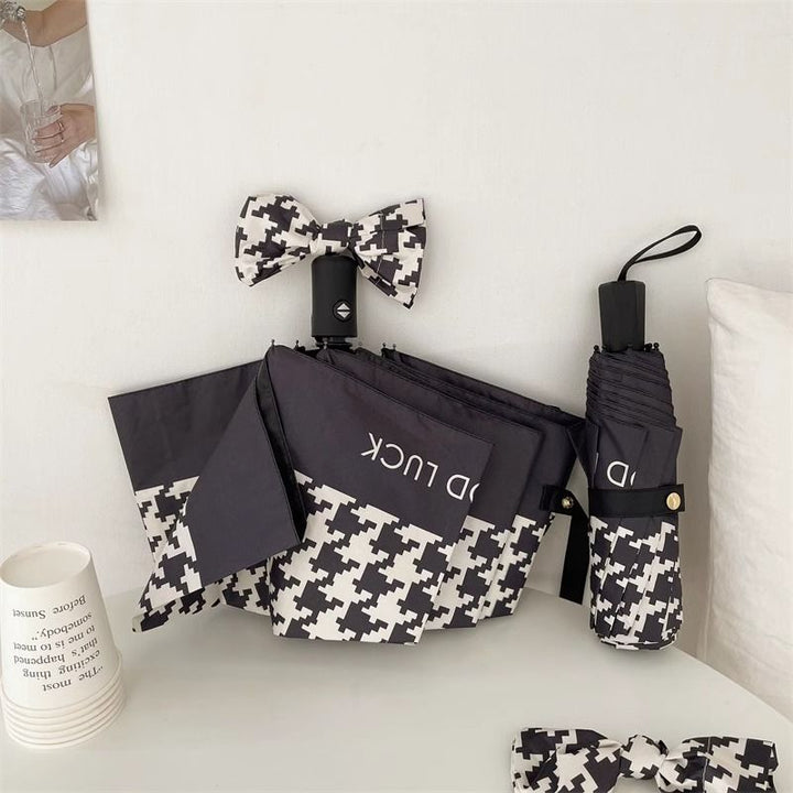 Ladies Folding Umbrella with Elegant Bow Application Stornfield