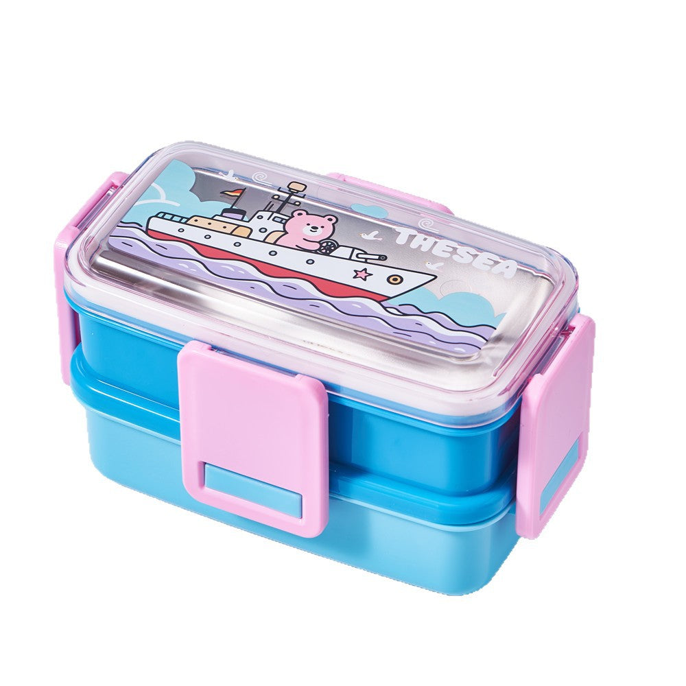 Space-Themed Multi-Compartment Bento Lunch Box