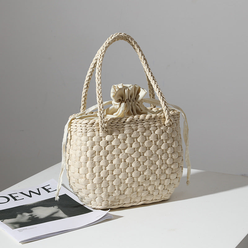 Handmade mini basket handbag with stylish woven pattern Stornfield
