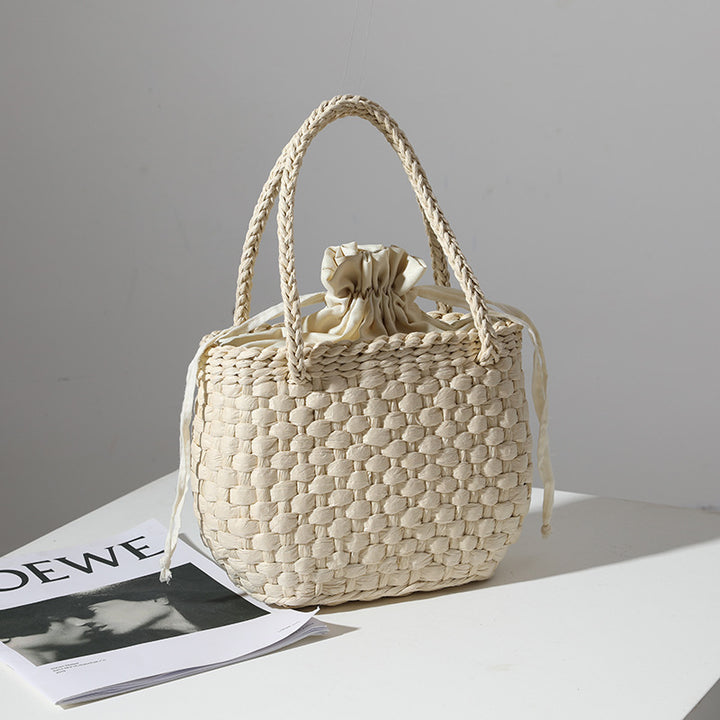 Handmade mini basket handbag with stylish woven pattern Stornfield