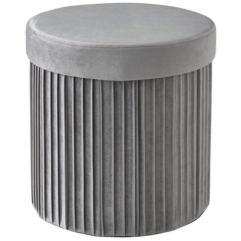Velvet Textured Storage Ottoman Stornfield