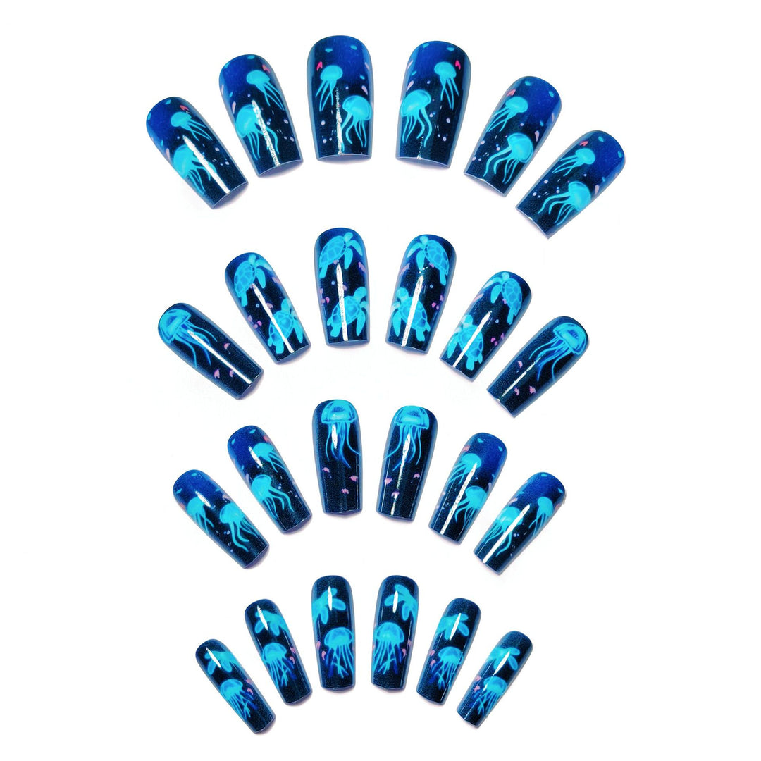 Artificial nails with luminous underwater motif Stornfield