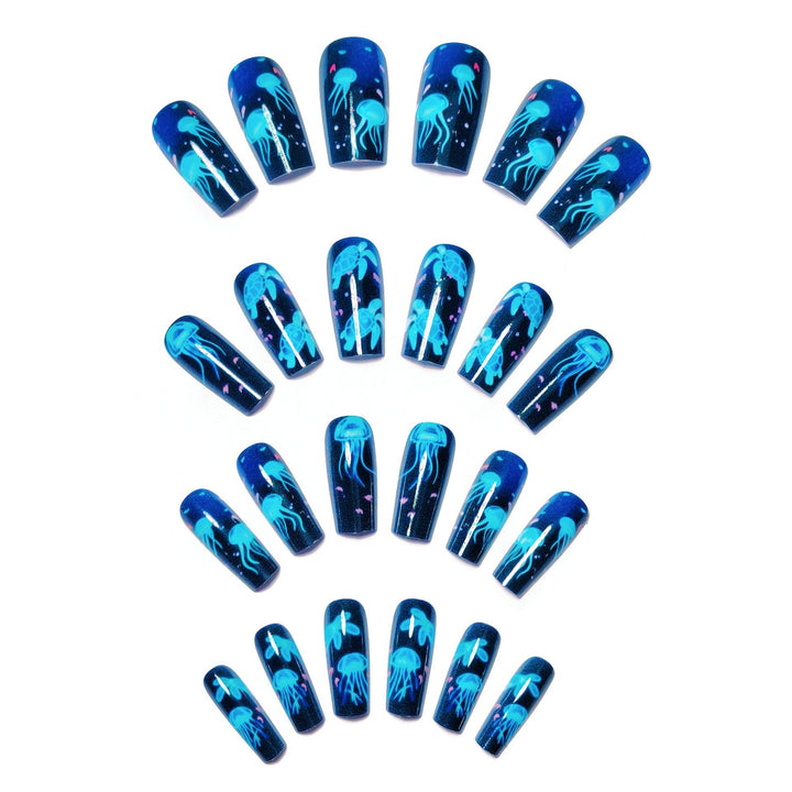 Artificial nails with luminous underwater motif Stornfield
