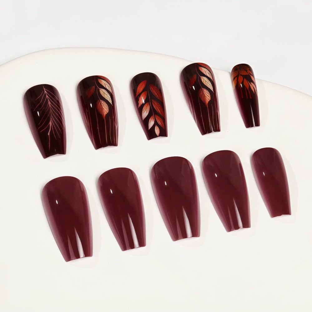 Premium Artificial Nails with Botanical Motif Stornfield