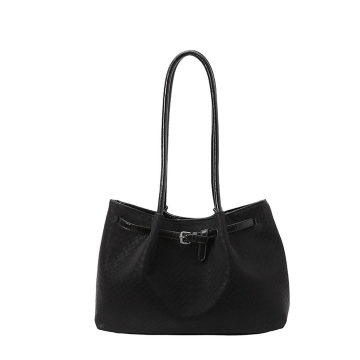 Textured Woven Tote Handbag