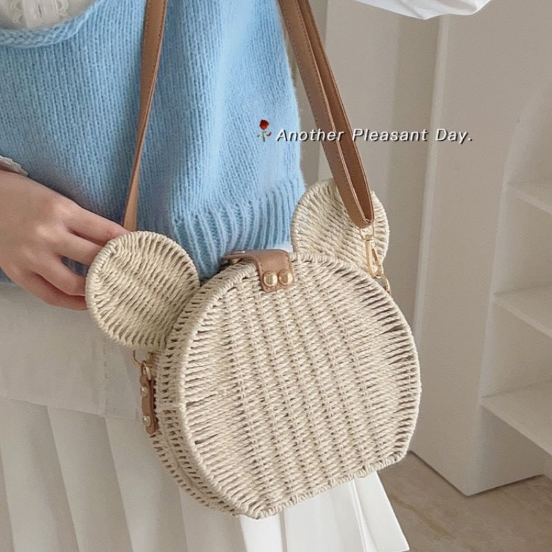 Ladies Round Basket with Rabbit Ear Design Stornfield