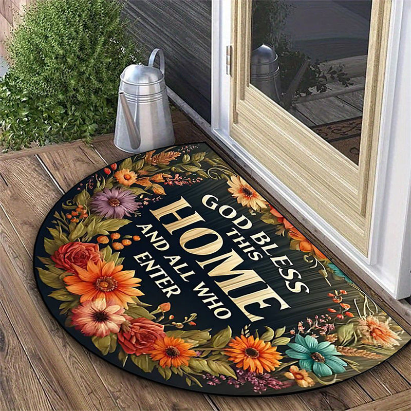 Sunflower-Themed Decorative Door Mat Stornfield